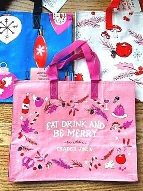 Trader Joes’s Holiday Gift Tote Bag 3 Set Limited Christmas Valentine's day Gift